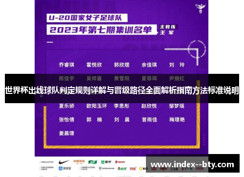 世界杯出线球队判定规则详解与晋级路径全面解析指南方法标准说明